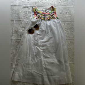 Embroidered J crew linen dress